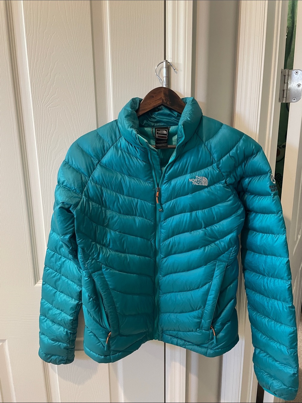 The North Face Women's Teal Quilted Puffer Jacket summit series NWOT goose down